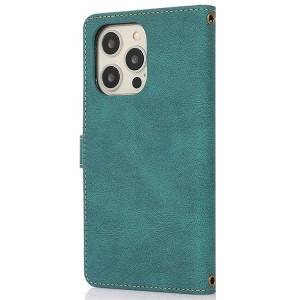 iPhone 14 Pro Plånboksfodral Flip - Grön