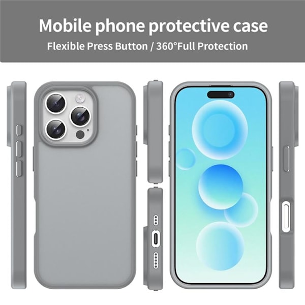 Mobilskal till iPhone 16 Pro Max Skin Touch Matte - Silver Silver