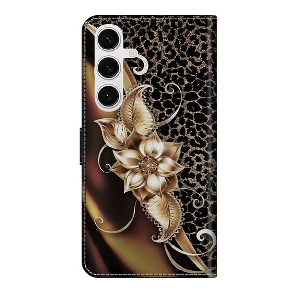 Samsung Galaxy S26 Plånboksfodral Konstläder Med Ställ - Metallblomma