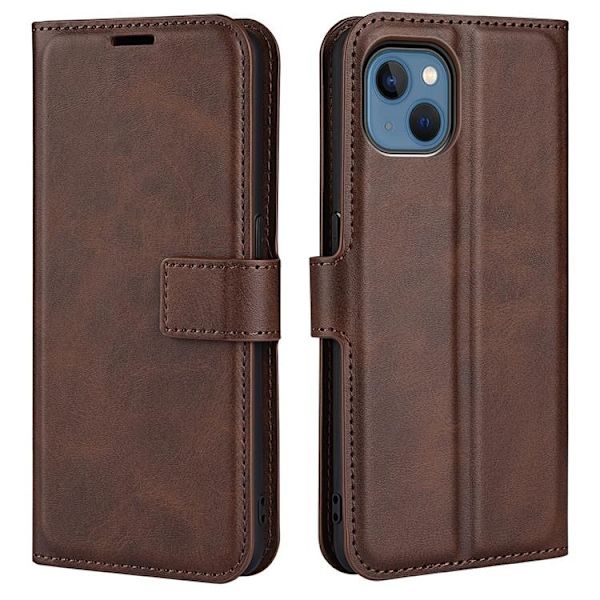 Flip Folio iPhone 14 Plus Pungeetui - Mørkebrun Brun