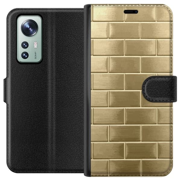 Plånboksfodral till Xiaomi 12 med Gyllene Murstenar