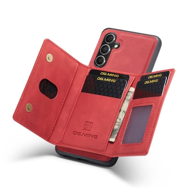 DG.MING Samsung Galaxy A54 5G Konstläder Plånboksfodral Röd