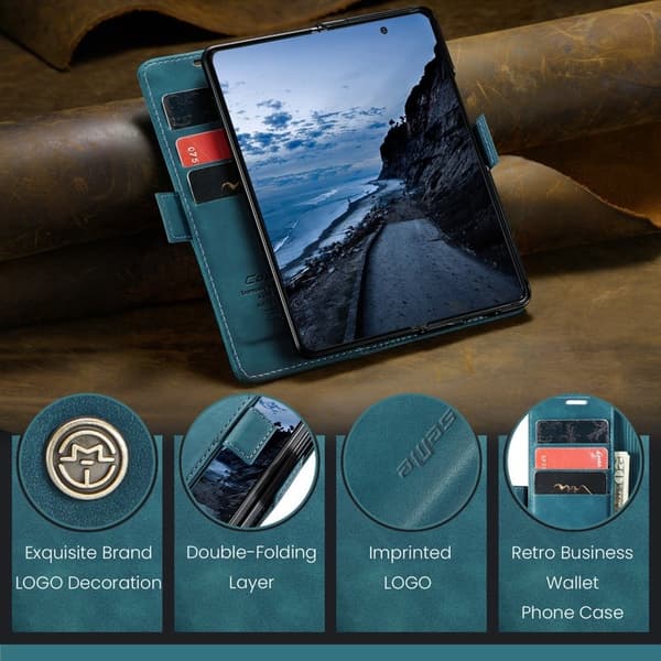 CASEME 013 Plånboksfodral för Samsung Galaxy Z Fold7 5G - Blå