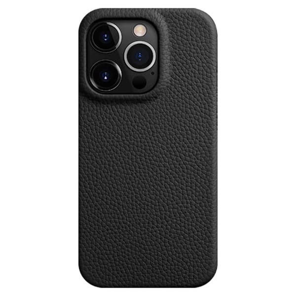 MELKCO Mobilskal till iPhone 15 Pro Äkta Läder + PC Magnetiskt - Svart