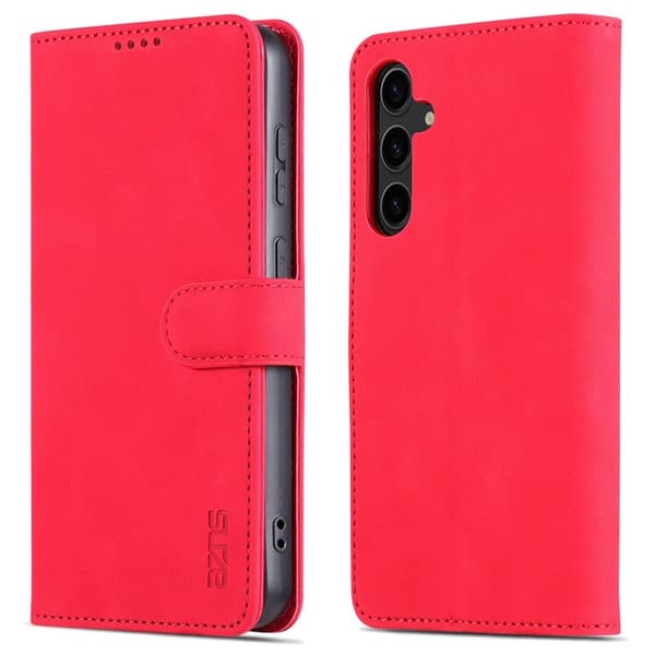 AZNS Samsung Galaxy S23 FE Plånboksfodral Slim Konstläder - Röd