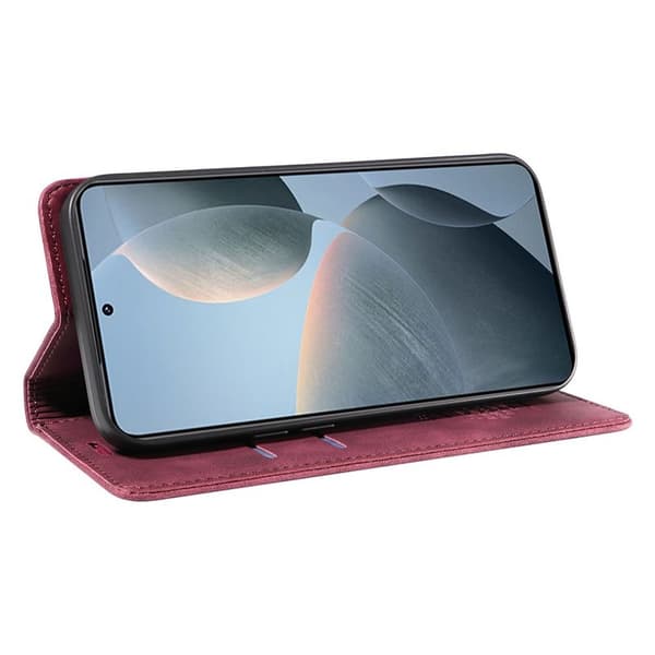 BETOPNICE 003 för Xiaomi 14T Plånboksfodral Konstläder - Röd