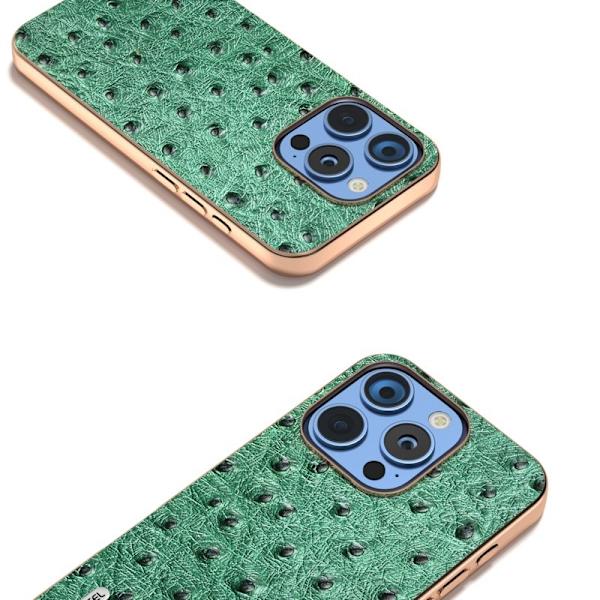 ABEEL Mobilskal till iPhone 16 Pro Max Electroplating Grön Äkta läder