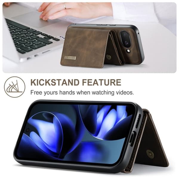 DG.MING M1 Series Mobilskal till Google Pixel 9a Kickstand PU - Brun