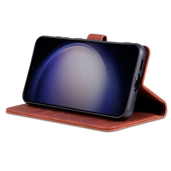 AZNS Samsung Galaxy S23 FE Plånboksfodral Slim Konstläder - Brun