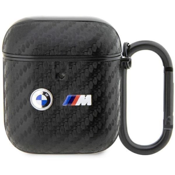 BMW Airpods 1/2 Shell Carbon Double Metal Logo - musta