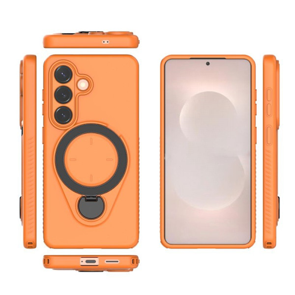WANLONFENG Mobilskal för Samsung Galaxy S26 Kickstand PC + TPU - Orange