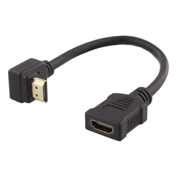 DELTACO Fleksibel HDMI Adapter vinklet op, 0,2 m - Sort