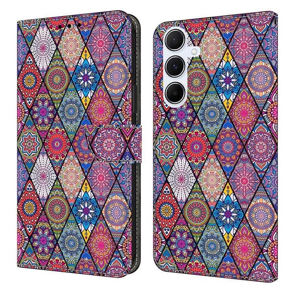 Galaxy A17/A26 Plånboksfodral Konstläder Pattern Printing Flerfärgad