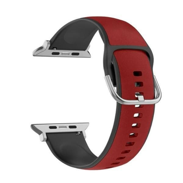 Beline Apple Watch (38/40/41mm) Armband Silikon Läder - Röd Röd