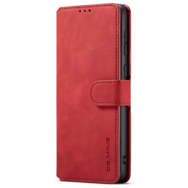 DG.MING Samsung Galaxy A33 5G Konstläder Plånboksfodral Retro Röd