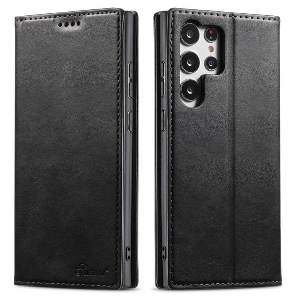 SUTENI Galaxy S23 Ultra Wallet Case Kickstand Flip - musta