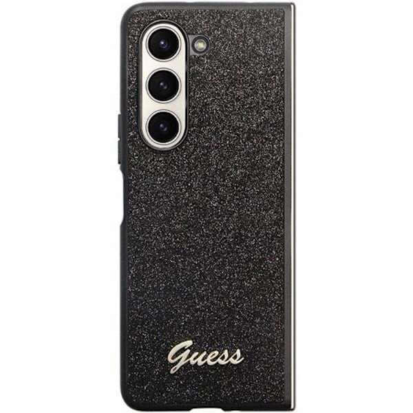 Guess Galaxy Z Fold 5 Mobilskal Læder 4G Triangle Strass - Sort Black
