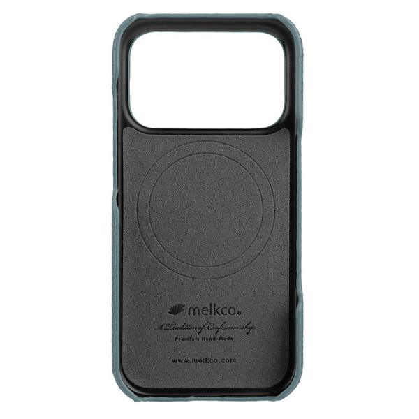 MELKCO Mobilskal till iPhone 17 Pro Äkta Läder PC Blå