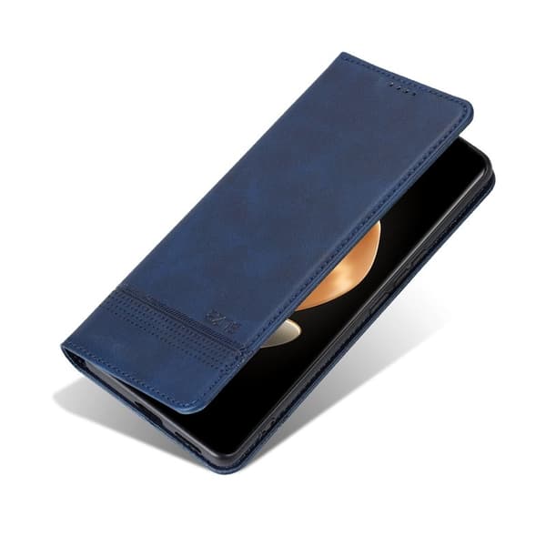 AZNS Samsung Galaxy S25 Edge Plånboksfodral Konstläder - Blå