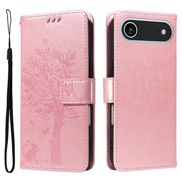 iPhone Air Konstläder Plånboksfodral Tree Pattern - Roséguld Roséguld