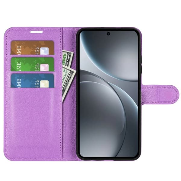 Litchi Oppo Find X9 Pro 5G Plånboksfodral Konstläder Skydd - Lila