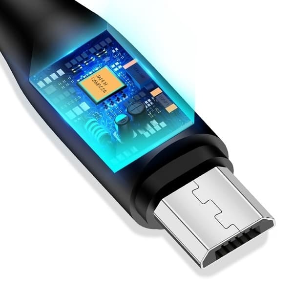USAMS Kabel U18 microUSB 2A Hurtig opladning 1m sort SJ268USB01