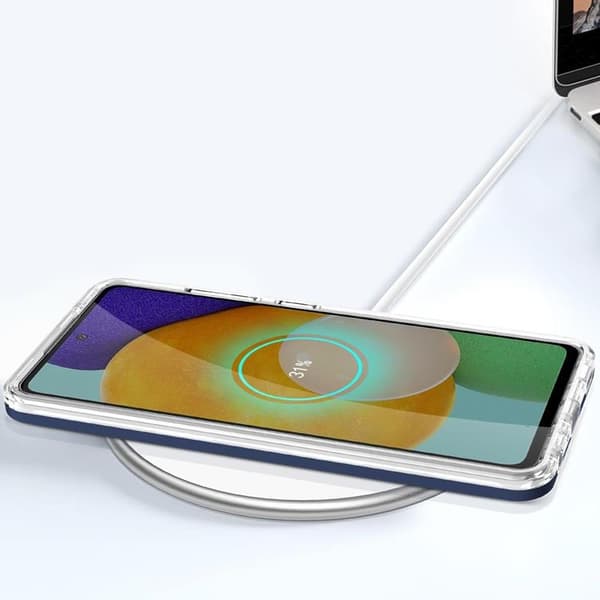 Galaxy A73 Skal Clear 3in1 Frame Gel - Blå Blå