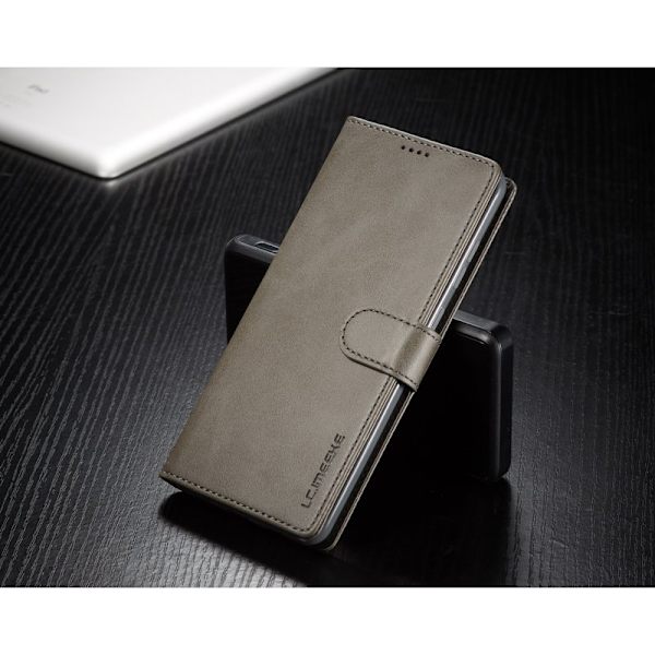 LC.IMEEKE Leather Stand Plånboksfodral för Samsung Galaxy S20 Plus - Grå