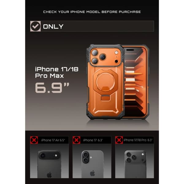 SupCase Mobilskal för iPhone 18 Pro Max/17 Pro Max Magsafe Grip Pro - Coral