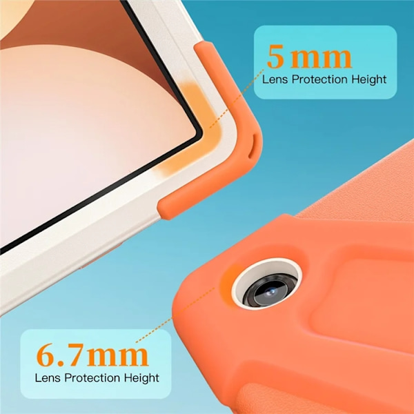 Mobilskal till Galaxy Tab A11 Plus Kickstand Silikon Axelrem Orange