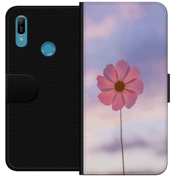 Pung-etui til Huawei Y6 (2019) med lyserød blomst