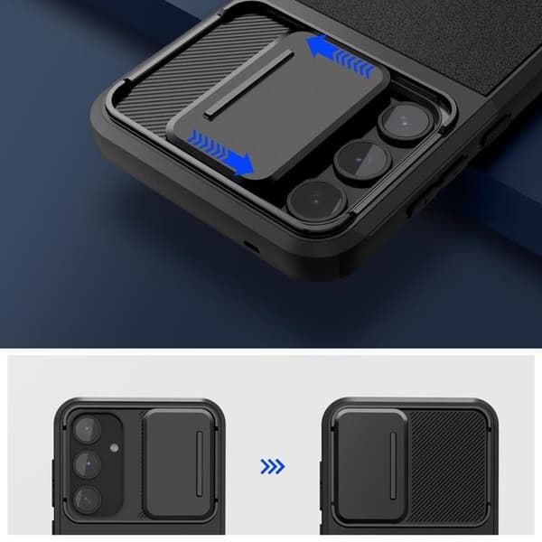 Tech-Protect telefonetui til Galaxy A55 5G Velar Cam Plus - Sort Svart