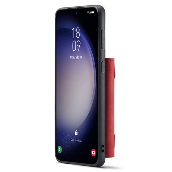 DG.MING Konstläder Plånboksfodral för Samsung Galaxy S25+ - Röd