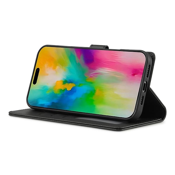 LC.IMEEKE iPhone 16 Pro Max Plånboksfodral Konstläder - Svart