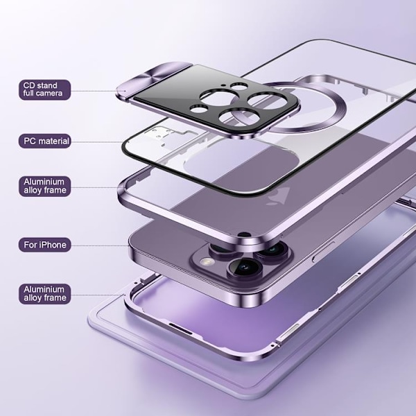 BOOM iPhone 14 Pro Max Mobilskal Magsafe Metall Frame - Silver