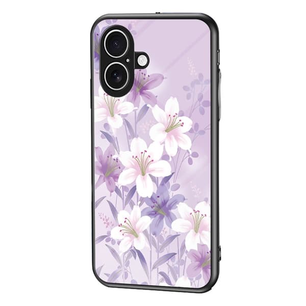 Mobilskal till iPhone 17 Floral Pattern TPU + Härdat Glas - Lila Lila