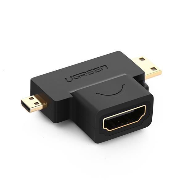 Ugreen Micro HDMI + Mini HDMI -sovitin - musta Black