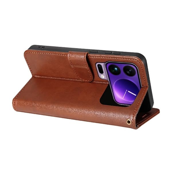AZNS Xiaomi 17 Pro Plånboksfodral Anti-Scratch Konstläder - Brun