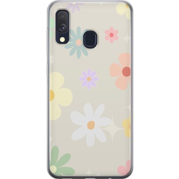 Mobilskal till Samsung Galaxy A40 med fejdande blommor
