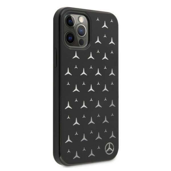 Mercedes Silver Stars Pattern Skal iPhone 12 / 12 Pro - Svart Svart