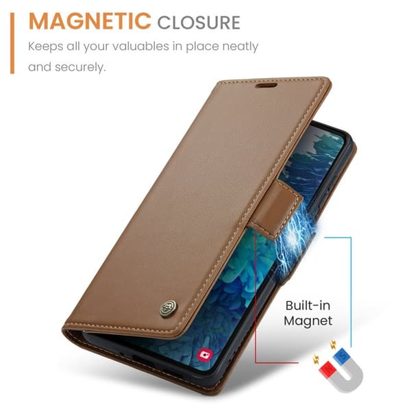 CASEME Plånboksfodral Konstläder för Samsung Galaxy S20 FE - Brun