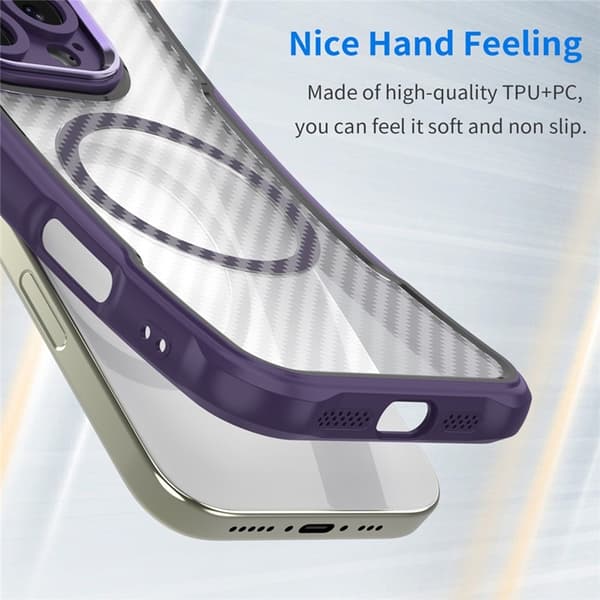 Mobilskal till iPhone 17 MagSafe Carbon Fiber - Lila Lila