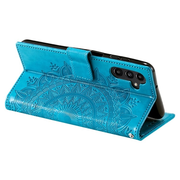 Galaxy A24 4G Plånboksfodral Imprinted Mandala Flower - Blå Blå