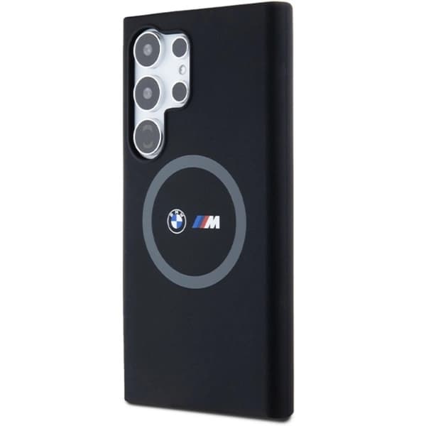 BMW Galaxy S24 Ultra Mobilskal Magsafe M Silikon Printed Ring - Sort Black