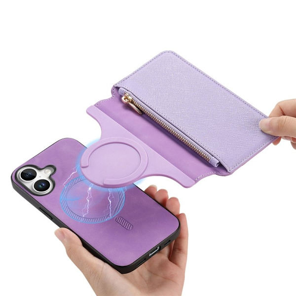 CASENEO iPhone 16 Plus Plånboksfodral Konstläder - Lila