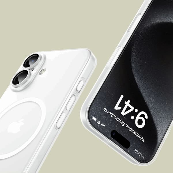 Tech-Protect telefontaske til iPhone 16e Magsafe Magslim - Matt Ice Vit