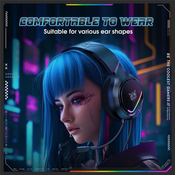 ONIKUMA Over-Ear PC Gaming Hörlurar Headset med Mikrofon X31 Svart