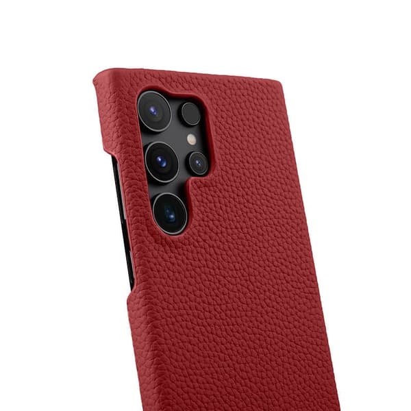 MELKCO Mobilskal till Samsung Galaxy S24 Ultra Äkta Läder + PC Röd