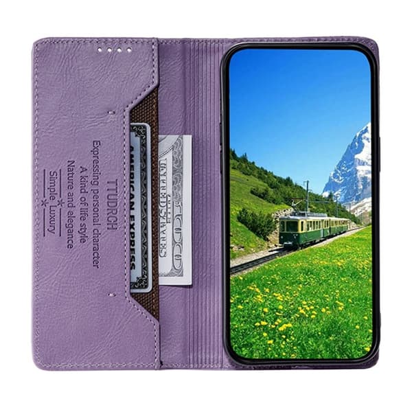 TTUDRCH Samsung Galaxy S26+ Plånboksfodral Konstläder RFID Skydd - Lila