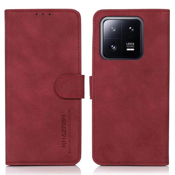 KHAZNEH Xiaomi 13 5G lompakkokotelo, pehmeä - punainen